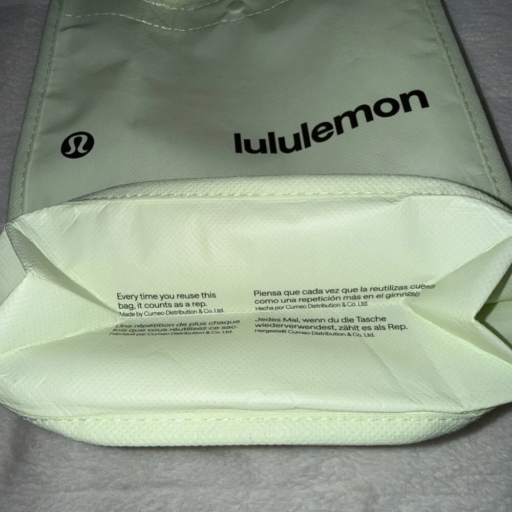 Lime GREEN -Small 12”x9”x4.5” Lululemon Reusable Retail Shopping Tote Bag 2026